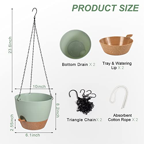 Hanging Planters for Indoor Outdoor Plants (2 Count)