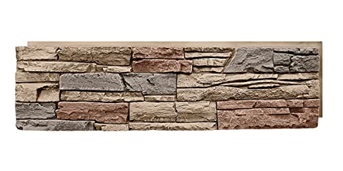 Faux Stacked Stone Panel 41" x 11.25" in Desert Sunrise Color for Do It Yourself Friendly Home Improvement Projects (3.21 Sq Ft)