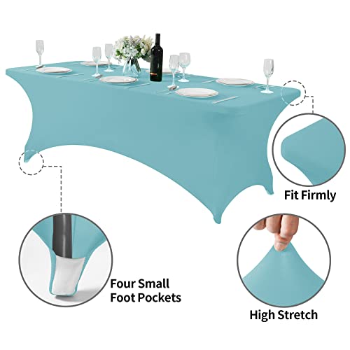Spandex Table Cover for 8FT or 4ft or 6ft Table Universal Fitted Stretch Tablecloth for Party