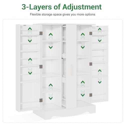 47" Kitchen Pantry Cabinet with Adjustable Shelves and Drawer