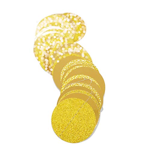 6 Pcs Glitter Gold Paper Circle Dots Garland (6 Count)