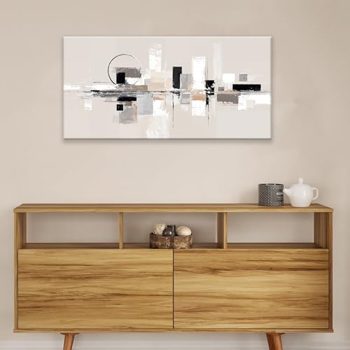 Abstract Canvas Art Wall Decor Black White Wall Art Painting 20" × 40"