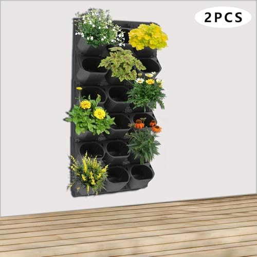 12Pieces 3 Pot Wall Planter Vertical Garden Plant Walls Wall Mounted Vertical Planter with Water