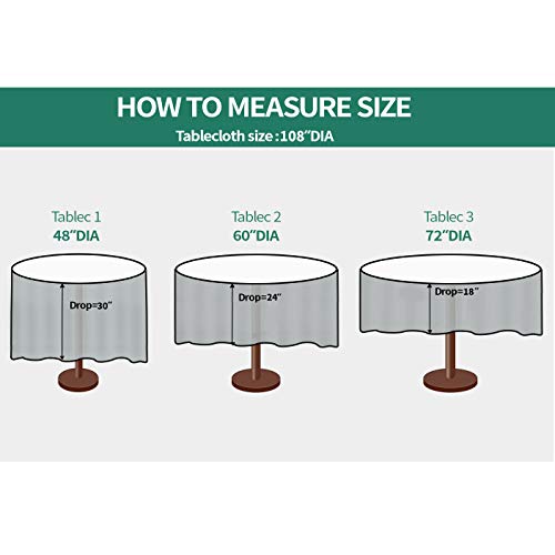 108 Inch Black Tablecloths for Round Tables