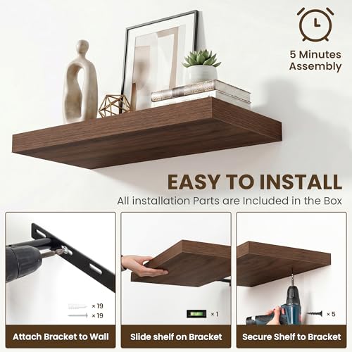 72 Inch Long Floating Shelves for Wall