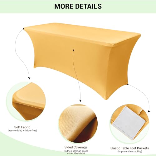 4ft Stretch Spandex Table Cover for Folding Tables (2 Count)