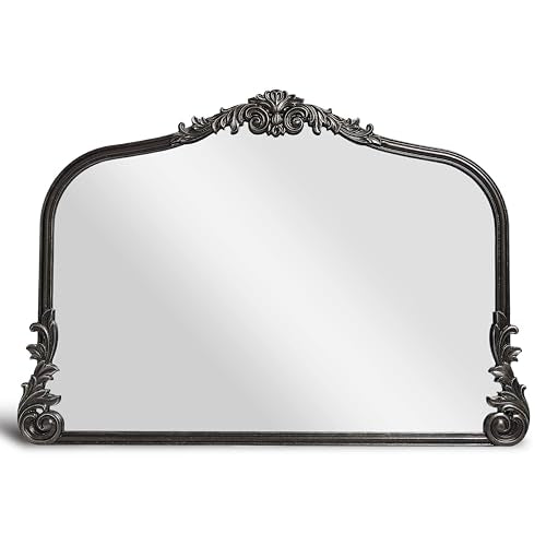 English Estate Carved Arch Wood Wall Mirror