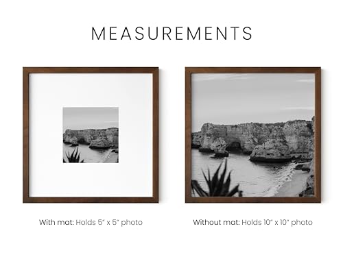 Walnut Square Frames Set of 6 (6 Count)