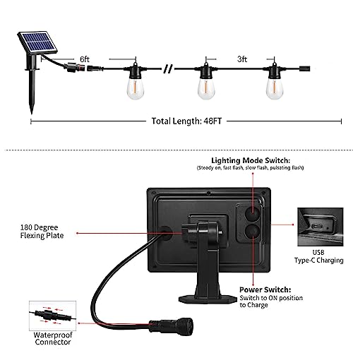 Outdoor Solar String Lights (48 Foot)