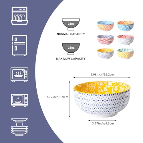 23 Oz Ceramic Soup Bowls Set of 6 (6 Count)
