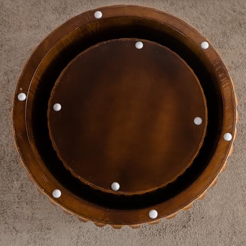 Fluted Round Coffee Table Set of 2 (2 Count)