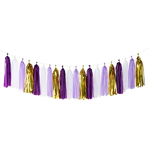Purple Gold Party Decoration Tassel Garland