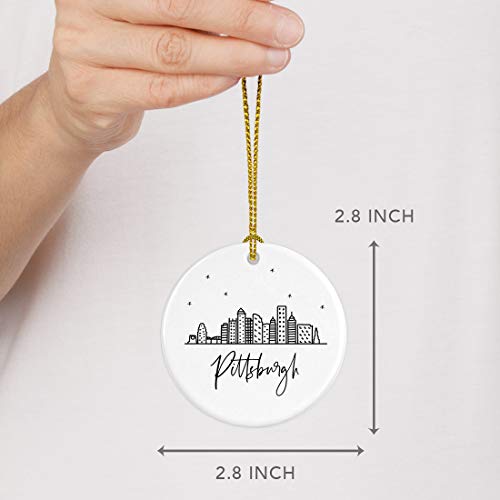 Round Ceramic Porcelain Christmas Tree Ornament Keepsake