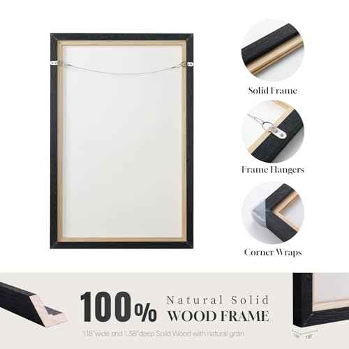 Extra Large Framed Black Abstract Wall Art Decor for Living Room