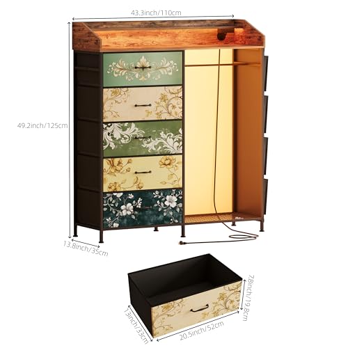 Dresser with Hanging Rack