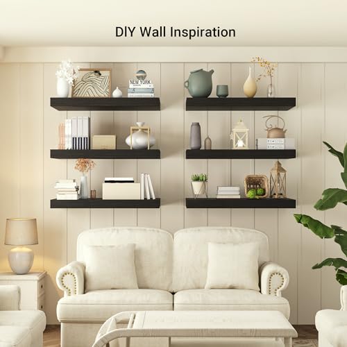 55 x 12 Deep Floating Shelves Wall Mounted Set of 1 Black