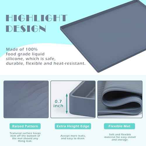 Waterproof Silicone Under Sink Mat 28'' x 22'' Shelf Liner for Kitchen and Bathroom