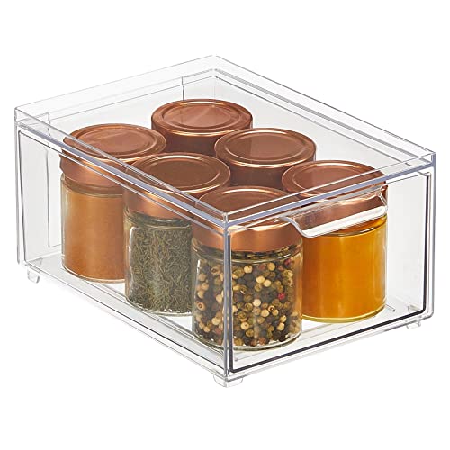 Stackable Storage Containers Box with Pull (4 Count)