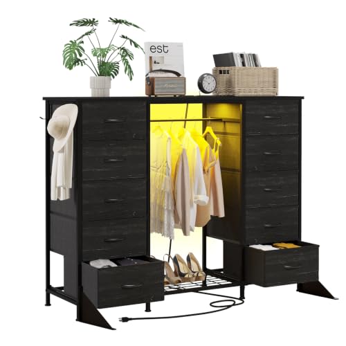55"W Dresser with Hanging Rack