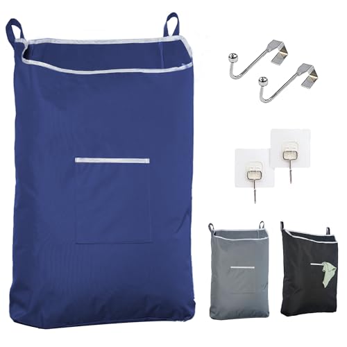 Fine Living Co. Large Hanging Laundry Hamper with Over Door Hooks & Adhesive