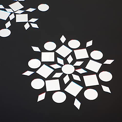 150 Pieces 1 Inch 3 Shapes Mirror Mosaic Tile Small Round Diamond Square Mini Mosaic Mirrors DIY Craft Glass Decorative for Projects Crafts Supplies
