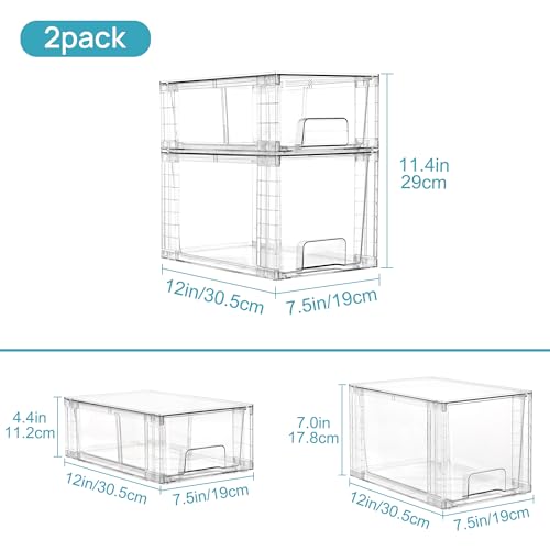 Clear Stackable Storage Drawers (6 Count)