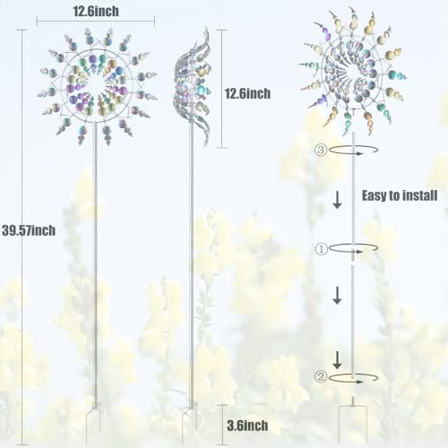 Unique and Magical Metal Windmill (2 Count)