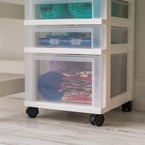 5 Drawer Rolling Storage Cart with Organizer Top