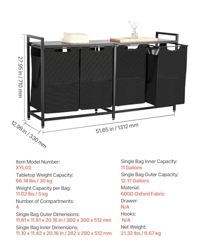 4 Section Laundry Sorter