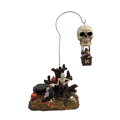 Animated Skull Balloon Ride Halloween Figurine