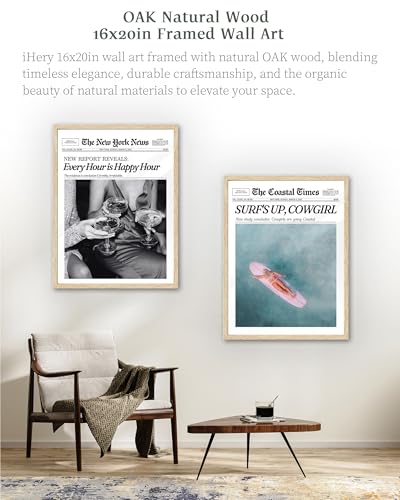 16x20in Every Hour Is Happy Hour Framed Newspaper Wall Art