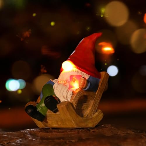 Solar Garden Gnomes Outdoor Statue with Solar Lights