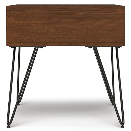 Hunter 22" Wide Metal Rectangular End Table in Walnut