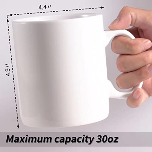 30oz Super Large Ceramic Coffee Mugs Large Handles Set of 2 (2 Count)