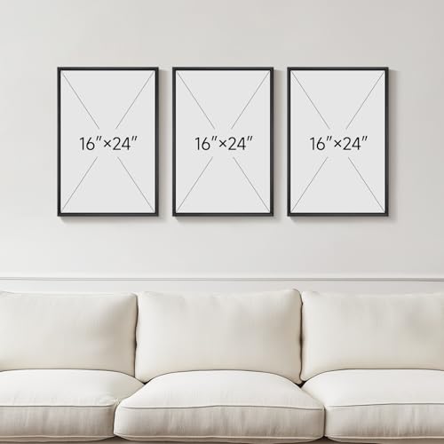 Framed Black and White Modern Abstract Wall Art set (3 Count)