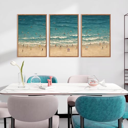 Summer Beach Framed Canvas Wall Art