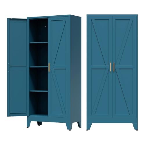 Home Farmhouse Storage Cabinet with 2 Barn Door