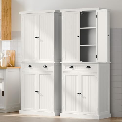 72" Tall Freestanding Pantry & Kitchen Storage Cabinet