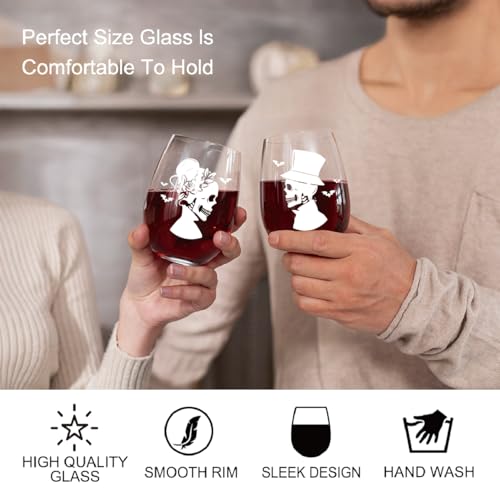 Skull Wine Glass 2 Piece with Gift Box