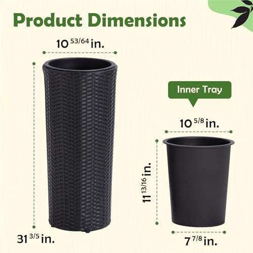2PCS Rattan Wicker Planters for Outdoor (2 Count)