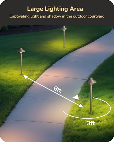 Solid Brass Low Voltage Landscape Lighting with G4 Bulbs 6 Pack (6 Count)
