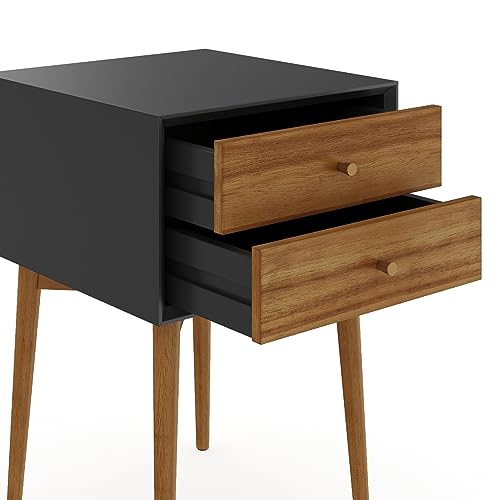 Harper Modern Nightstand Side Accent or End Table with Storage Drawer (2 Count)