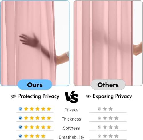 Light Pink Privacy Sheer Curtains 2 Panels 42W x 84L (2 Count)