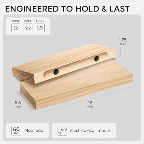 16 Inch Floating Shelves (3 Count)