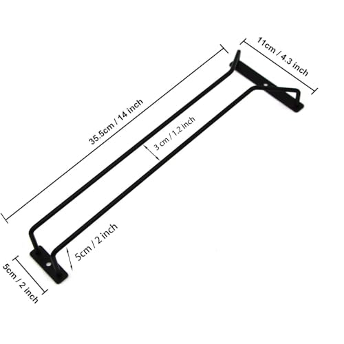 14 Inch Black Wine Glass Rack (2 Count)