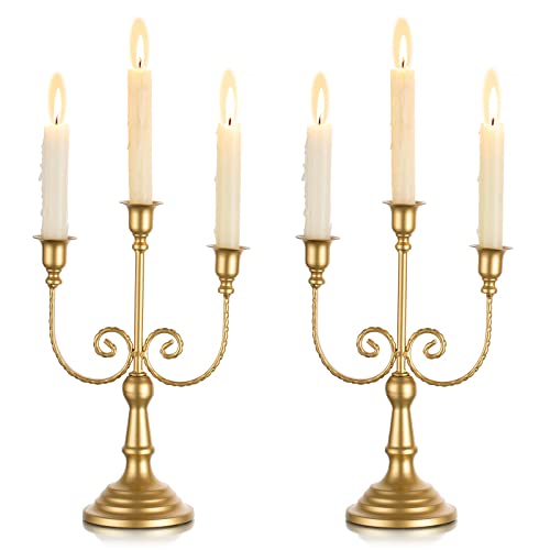Gold Candelabra Candle Holders for Wedding Centerpieces