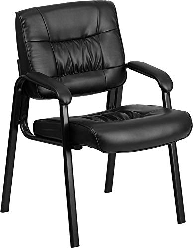 Haeger LeatherSoft Tufted Executive Reception Chair with Padded Armrests