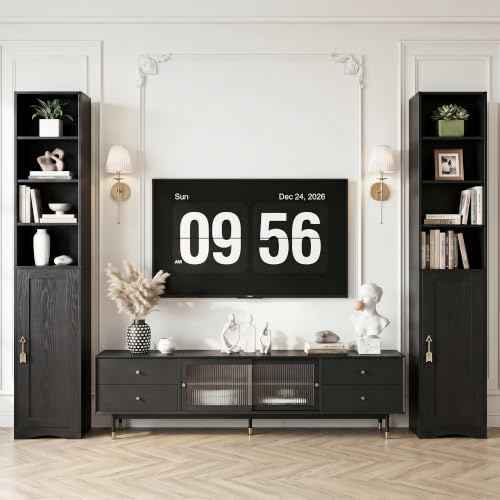 Narrow Bookcase with 6 Adjustable Shelves