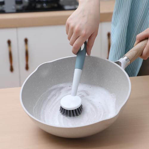 24 Pack Long Handle Dish Scrub Brush Stiff Bristles (24 Count)