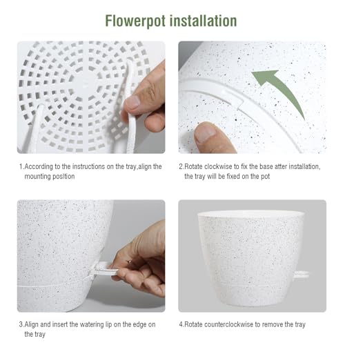 12/10/9 inch Self Watering Pots for Indoor Outdoor Plants, Set of 3 (3 Count)